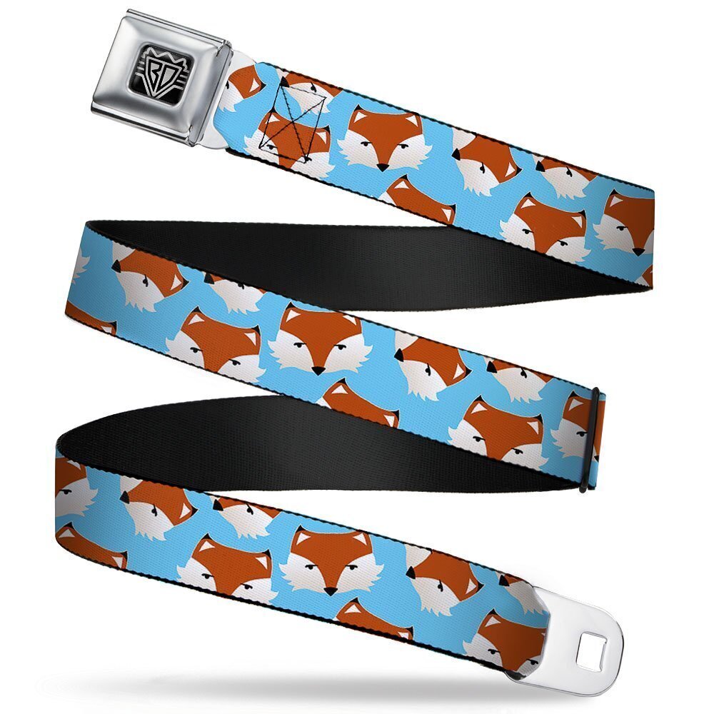 4647 Seatbelt Belt - Fox Face Scattered Sky Blue - 1.0" Wide - 20-36 Inches